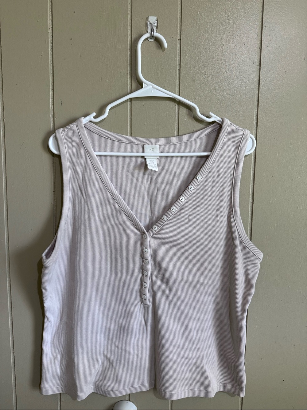 H&M Ribbed V-Neck Button Tank